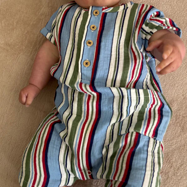 Crinkle Stripe Romper