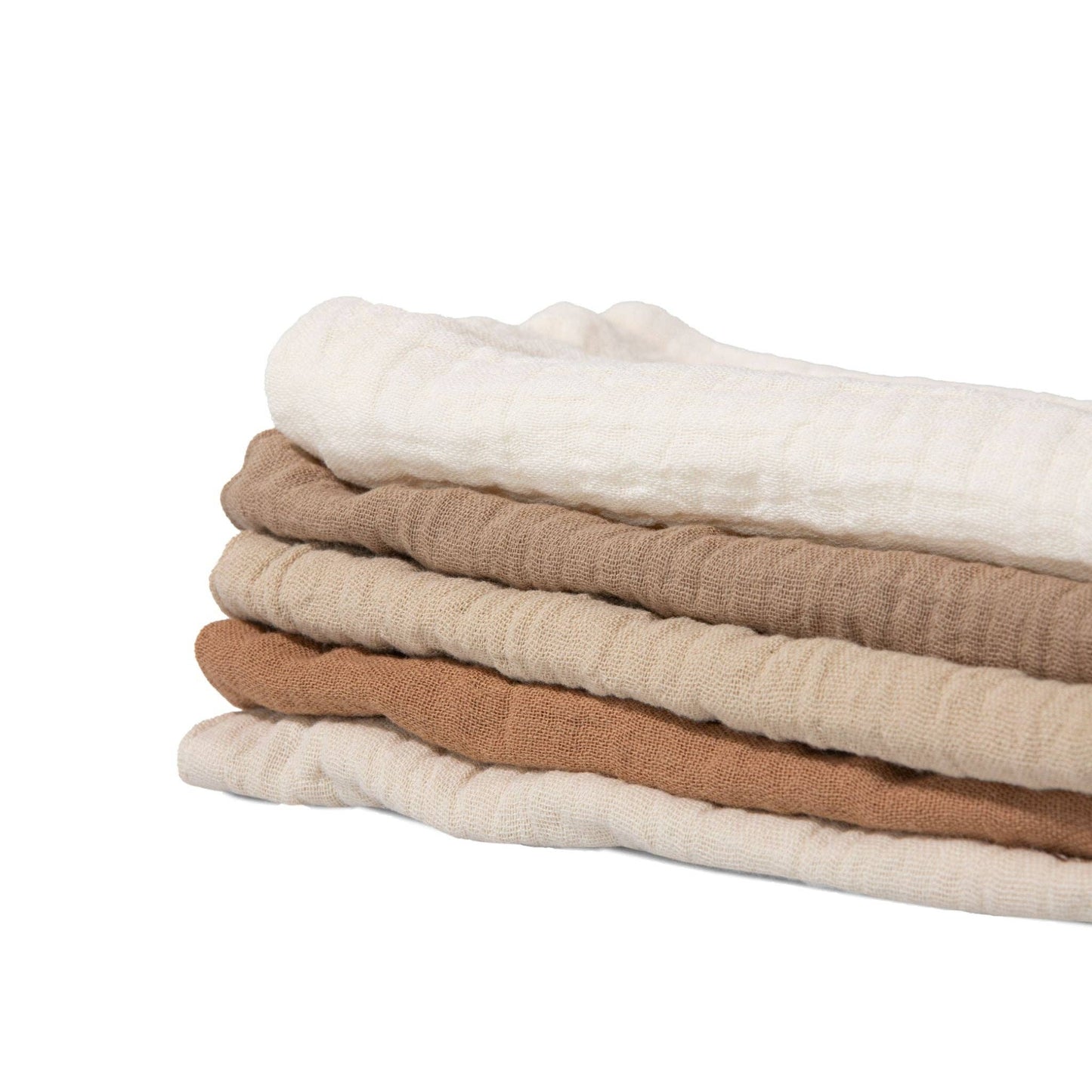 Organic Muslin Baby Wash Cloths - 5 Pack Dusty Dunes