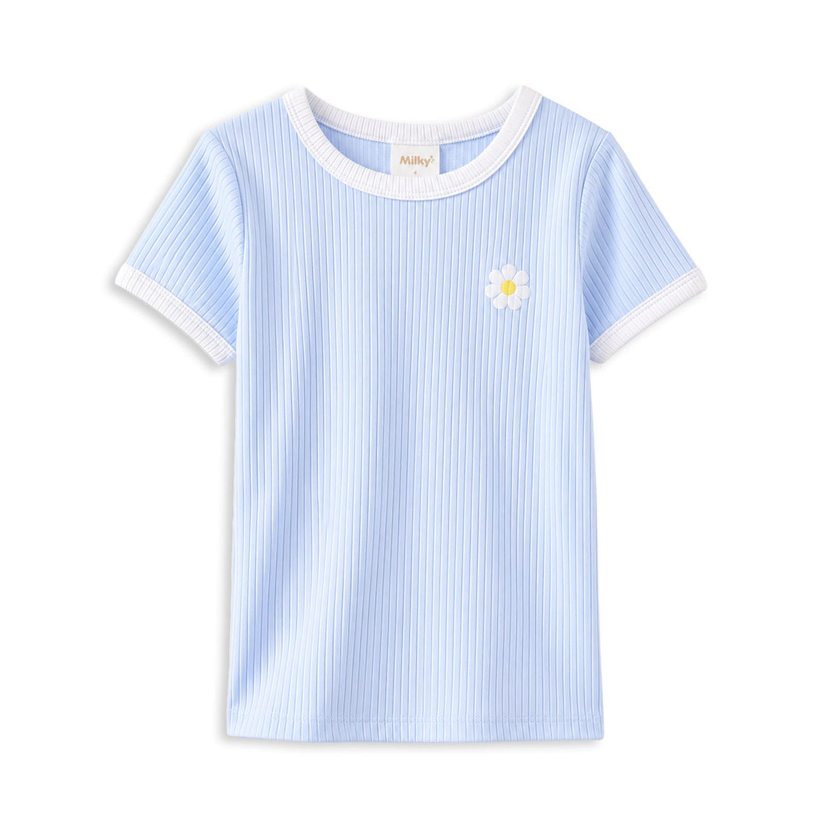 Milky Ice Blue Rib Tee