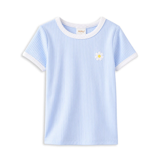 Ice Blue Rib Tee