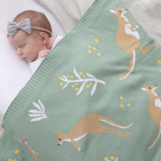 Australian Baby Blanket - Kangaroo