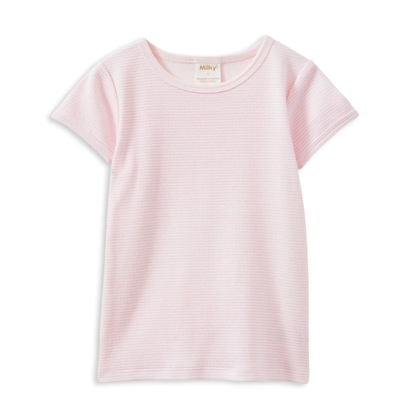 Pink Stripe Rib Tee