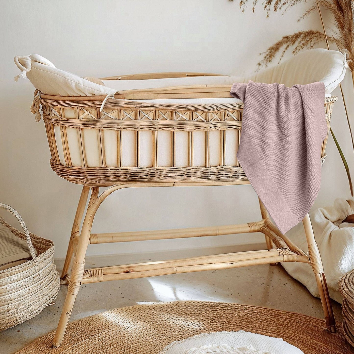 Cotton Classic Knit Baby Blanket - Blossom