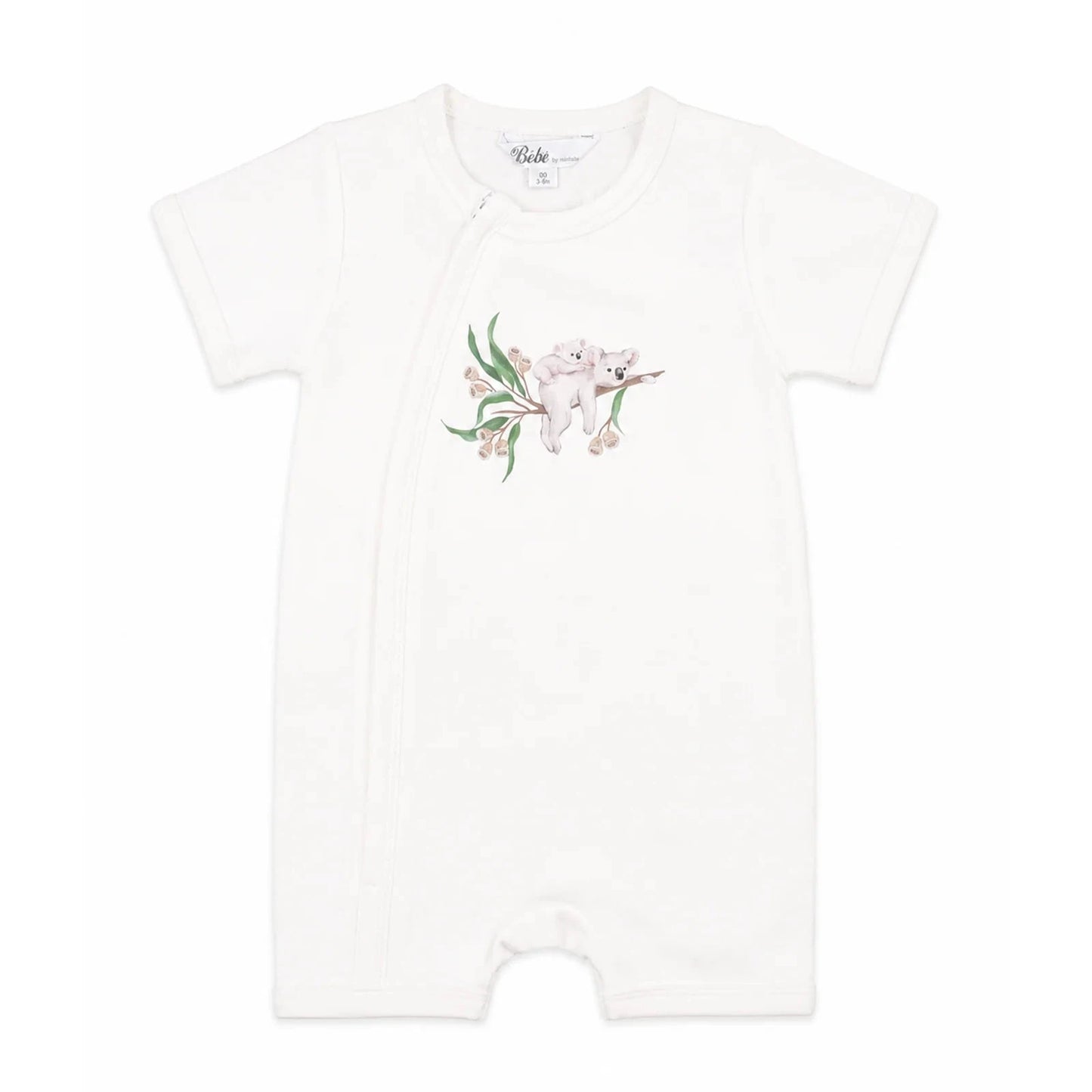 Taylor Organic SS Koala Zip Romper