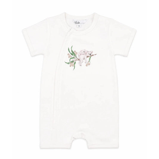 Taylor Organic SS Koala Zip Romper