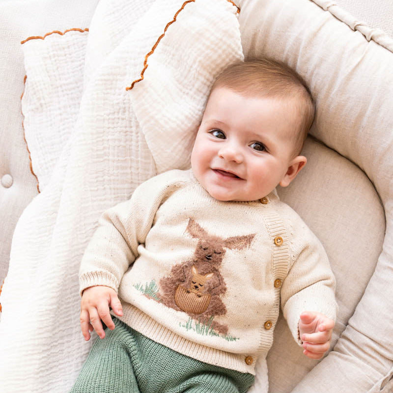 Charlie Kangaroo Organic Knitted Cardigan