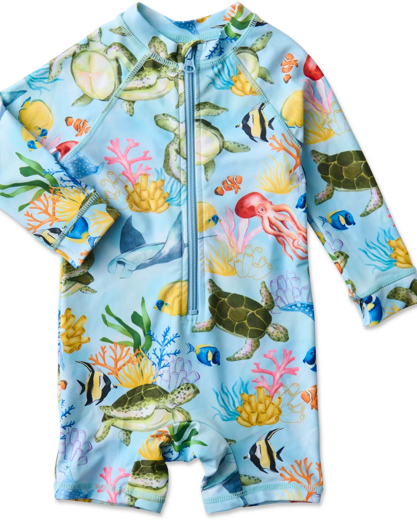 Reef Life Baby Long Sleeve Zip Bathers