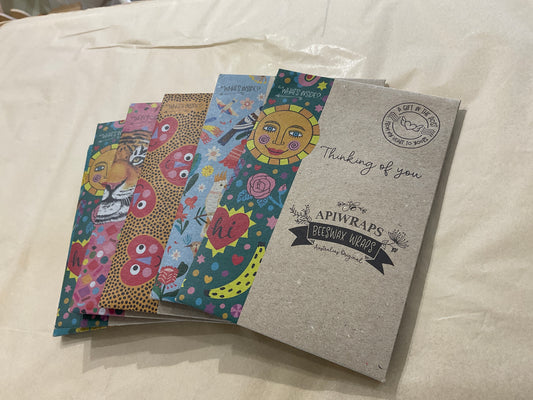 Single Beeswax Wrap with Card