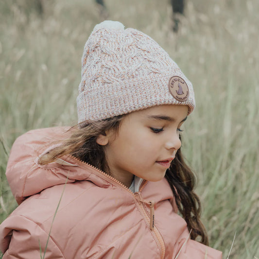 Pom Pom Beanie - Blush Speckle