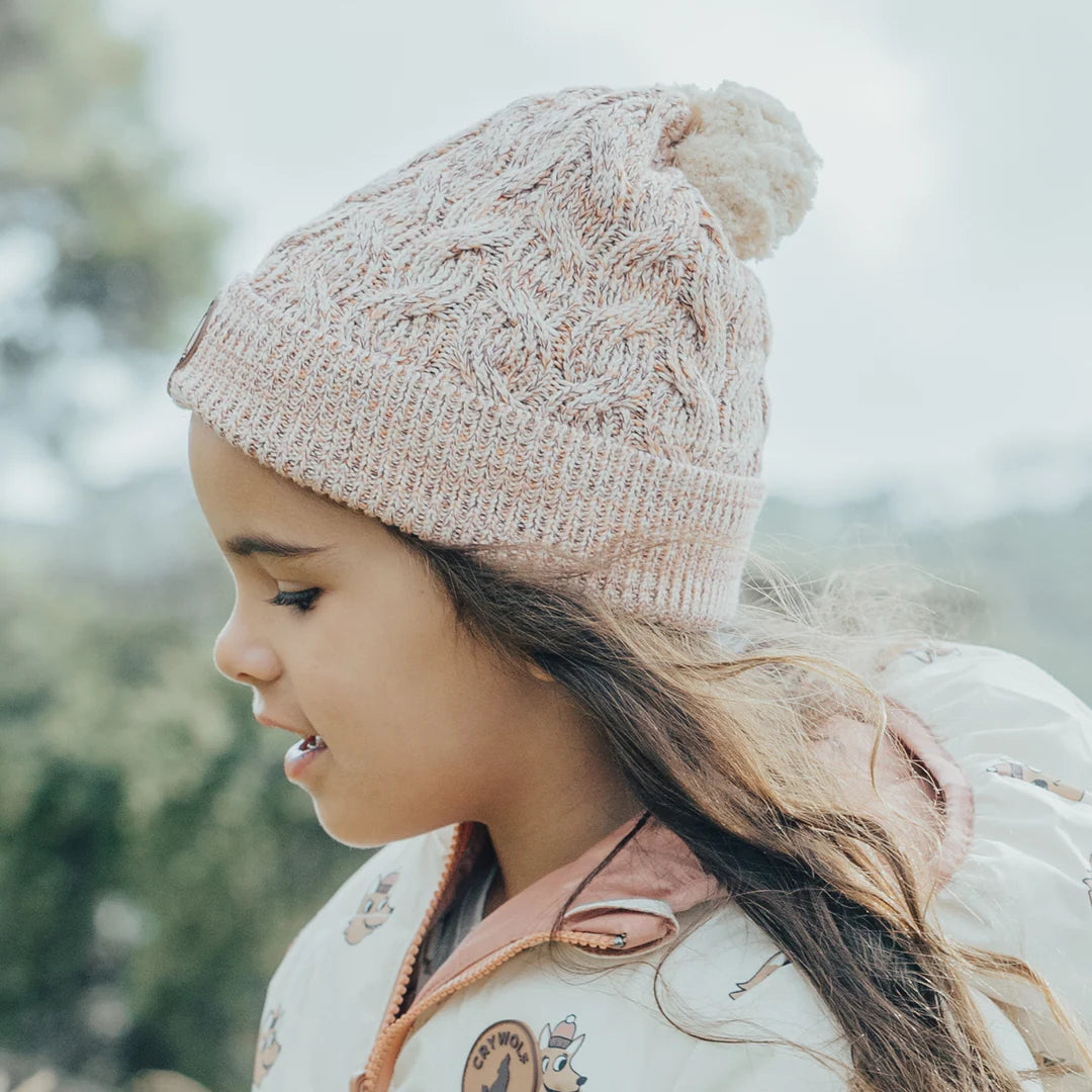 Pom Pom Beanie - Blush Speckle