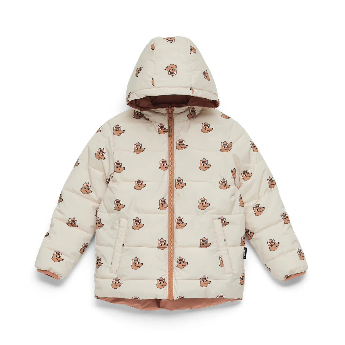 Reversible Eco Puffer - Terracotta Wolf