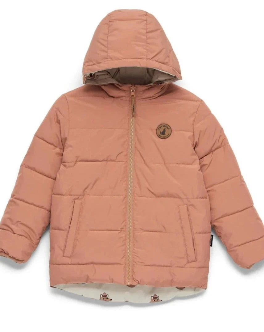 Reversible Eco Puffer - Terracotta Wolf