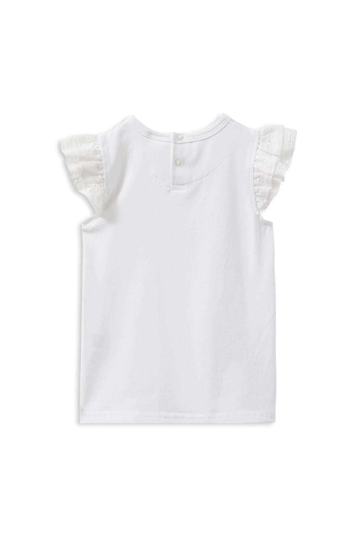 White Frill Broderie Frill Tee