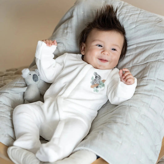 Charlie Koala Velour Zip Onsie