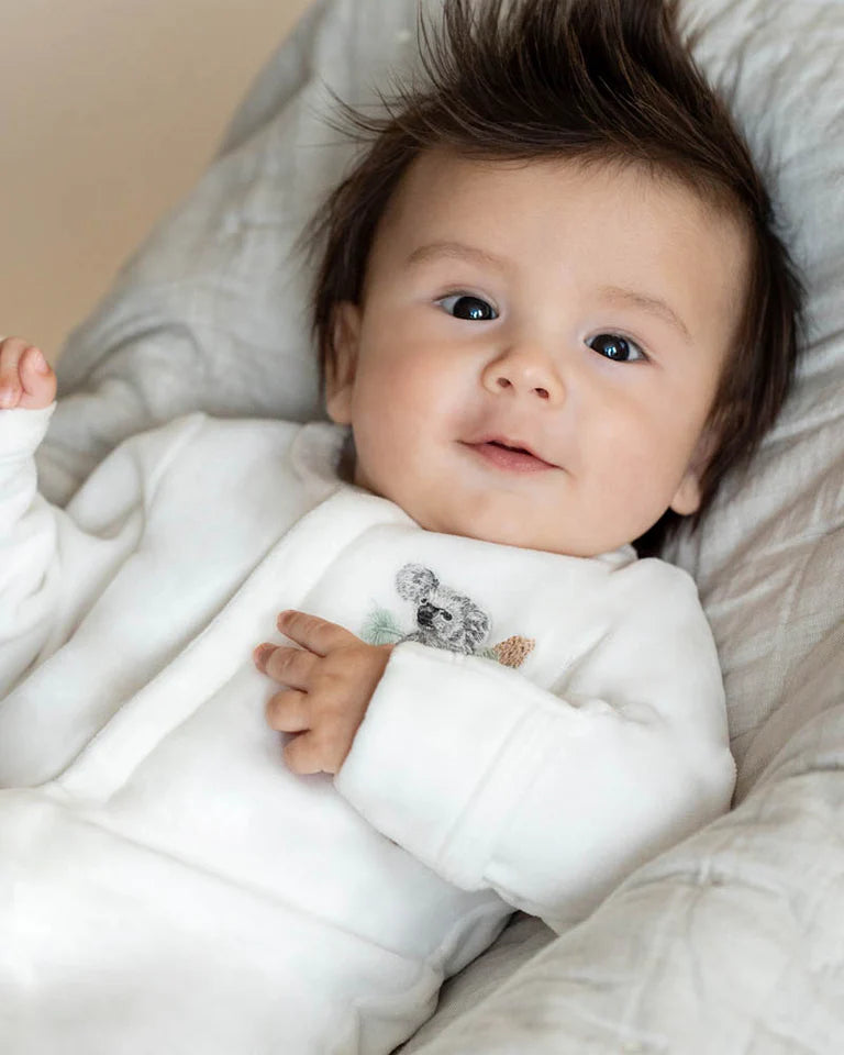 Charlie Koala Velour Zip Onsie