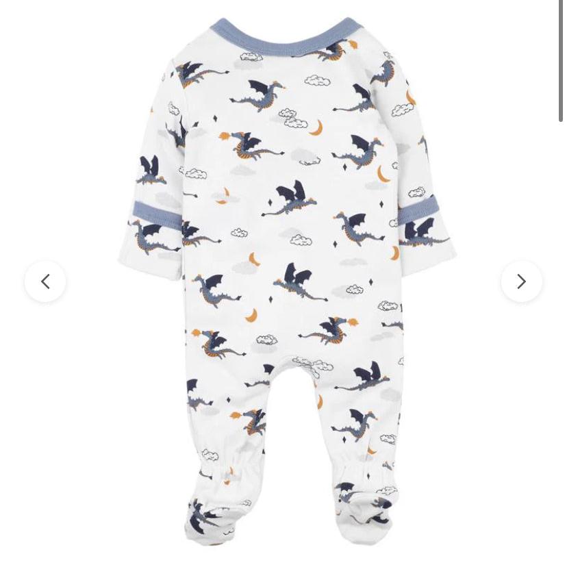 Nino Print LS Zip Onesie
