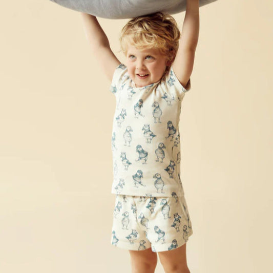 Petit Puffin Organic Short Sleeved PJs