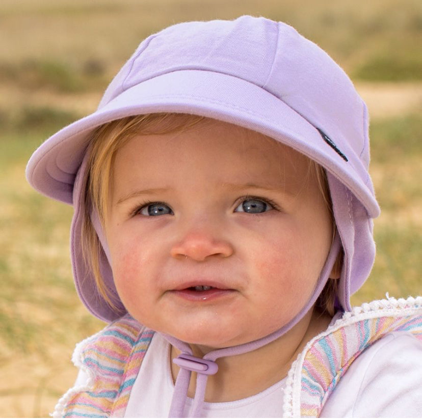 Legionnaire Hat with Strap - Lilac - 37cm / 0-3 months / XXS