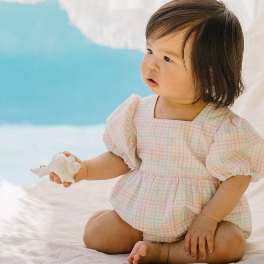 Candy Blossom Check Bodysuit