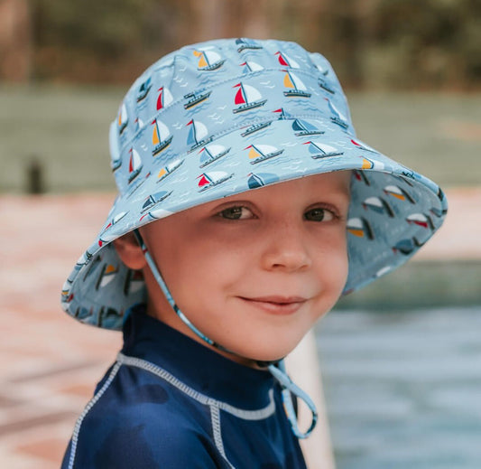 Kids Classic Bucket Beach Hat - Sails - 54cm / 3-6 years / XL