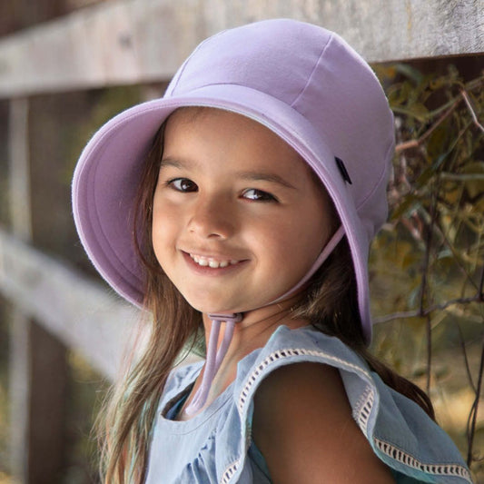 Ponytail Bucket Hat with Strap - Lilac - 52cm / 2-3 years / L