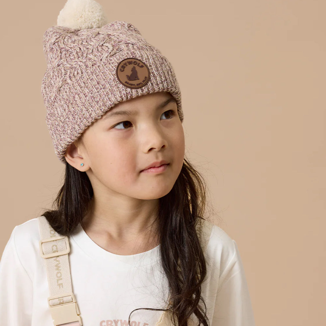 Pom Pom Beanie - Mauve Speckle