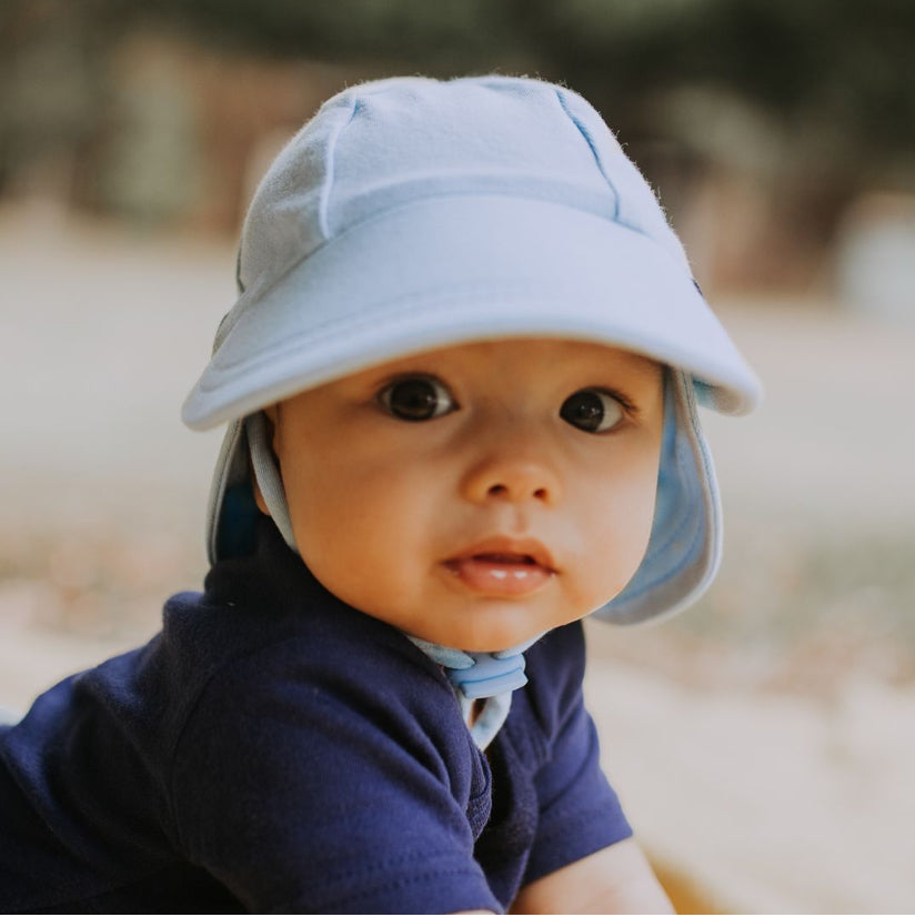 Legionnaire Hat with Strap - Baby Blue - 42cm / 3-6 months / XS