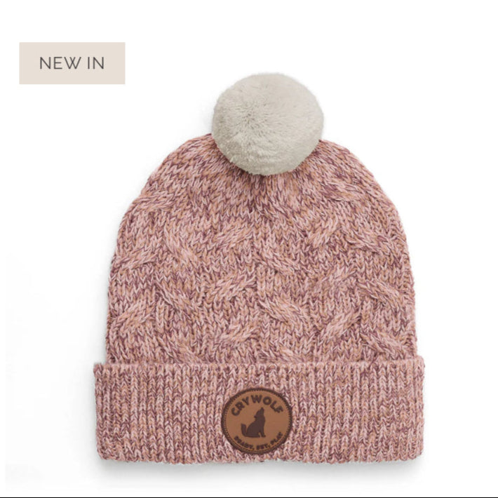 Pom Pom Beanie - Mauve Speckle