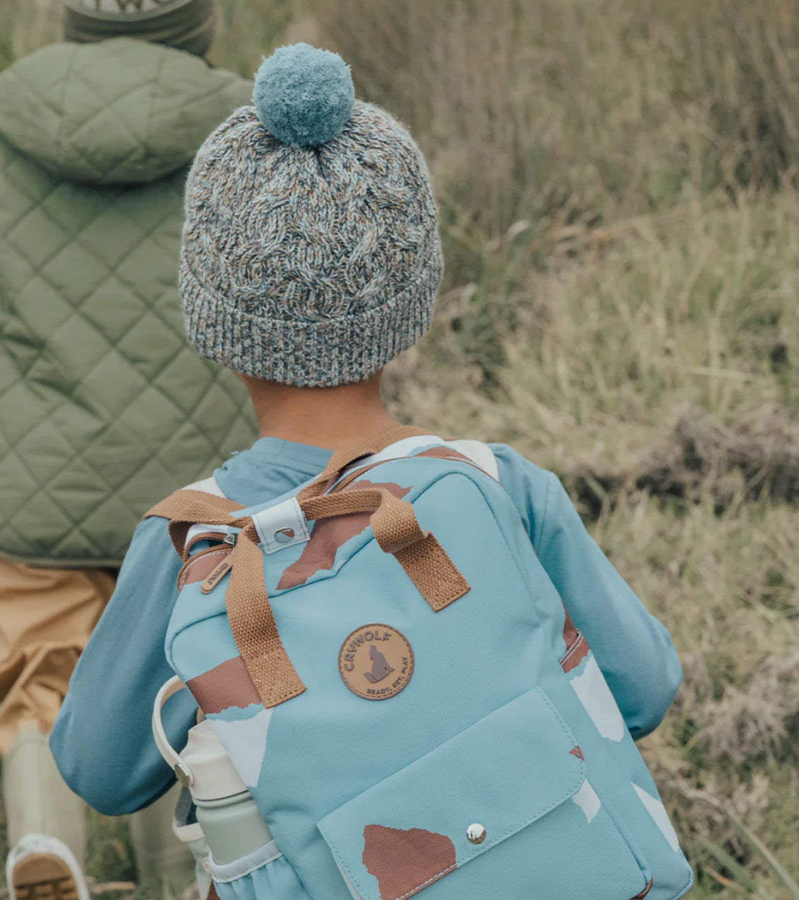 Pom Pom Beanie - Blue Speckle