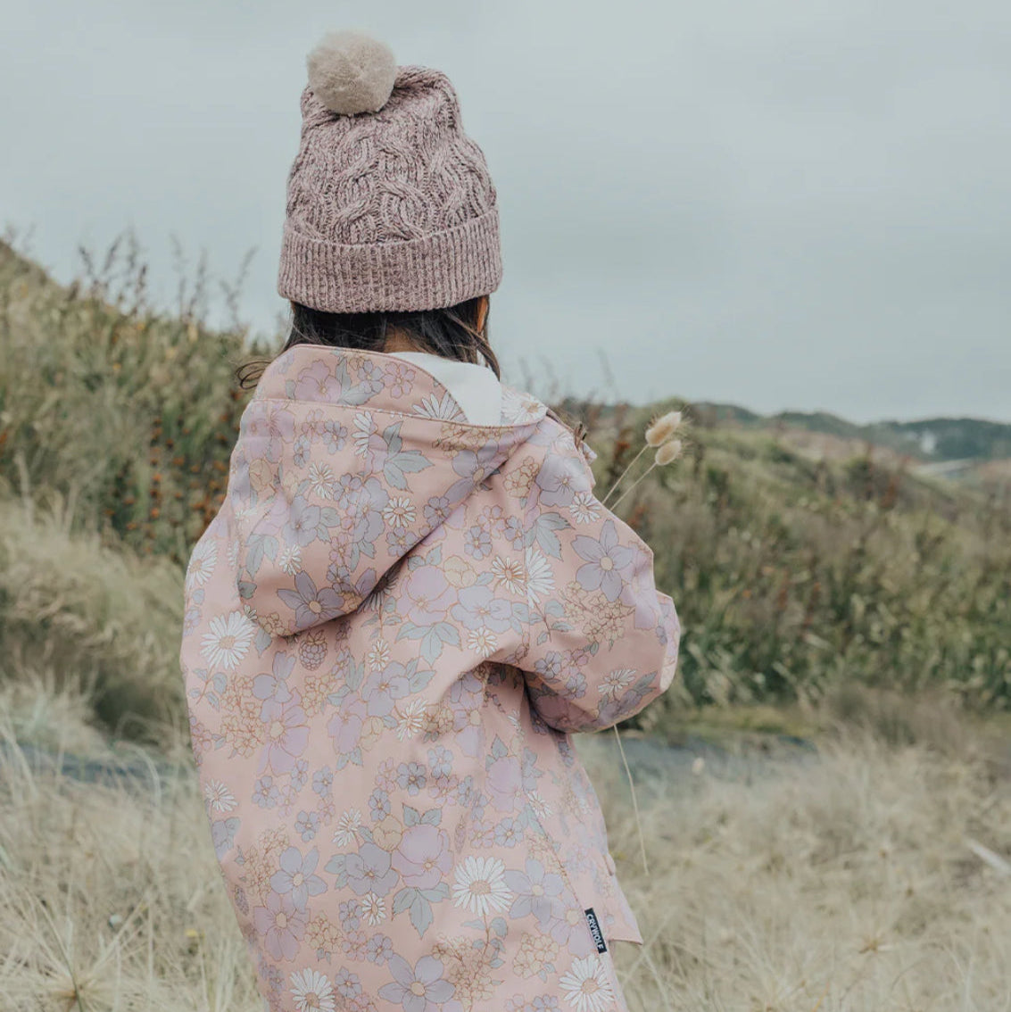 Pom Pom Beanie - Mauve Speckle