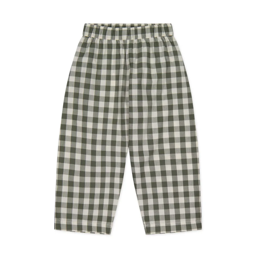 Organic Cotton Kingston Pant - Gingham Grape Leaf