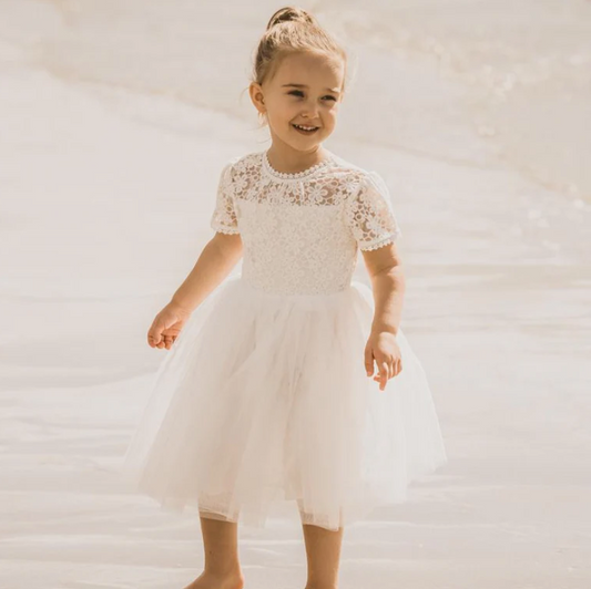 Lace Bodice with Back Bow Dress