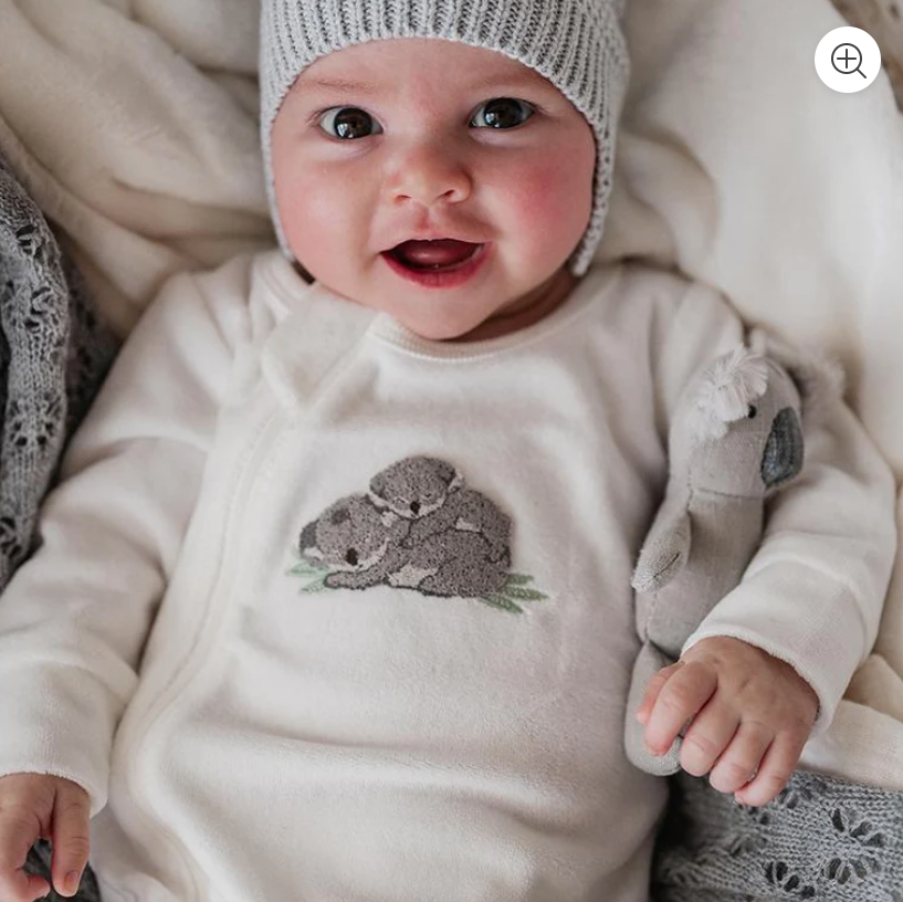 Bailey Koala Velour Onesie