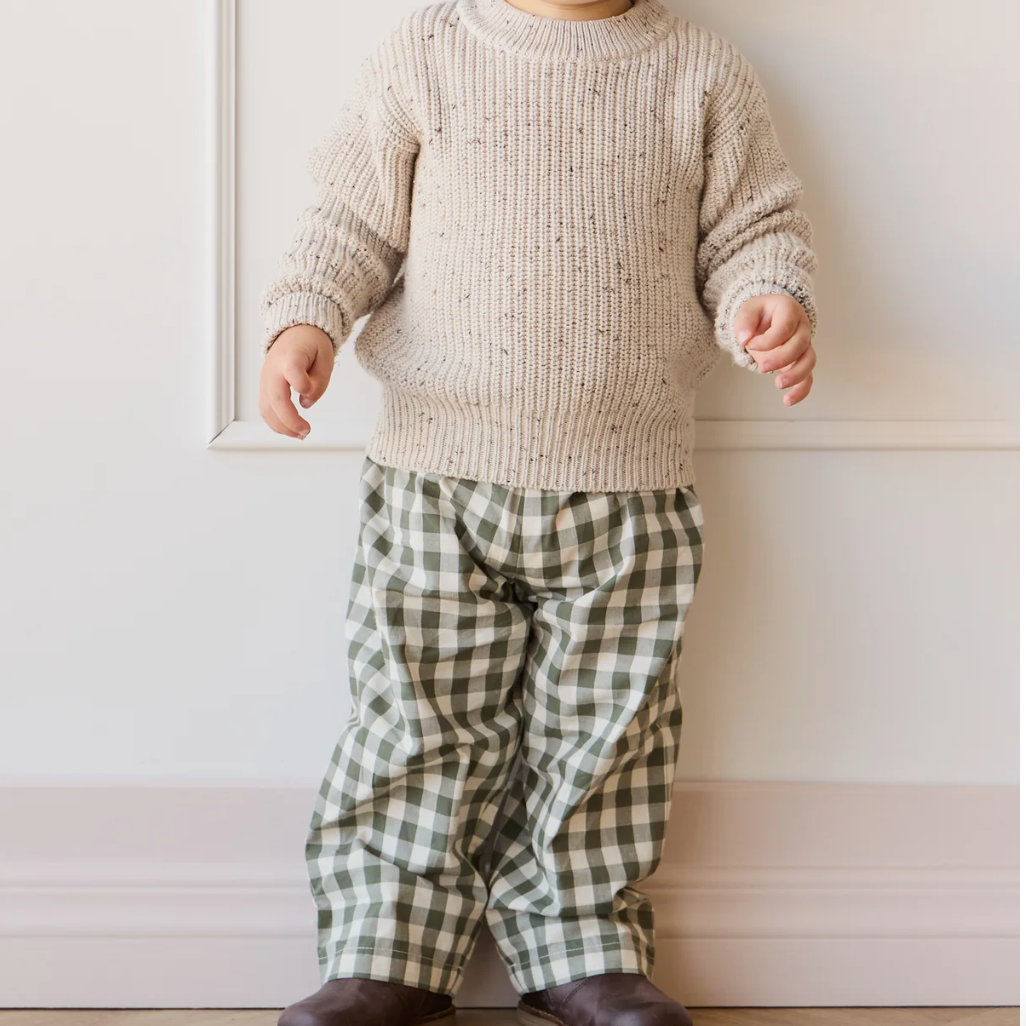 Organic Cotton Kingston Pant - Gingham Grape Leaf