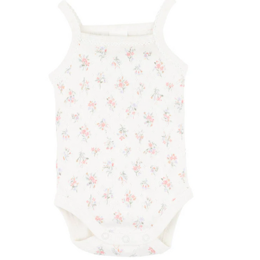 Anya Organic Singlet Bodysuit- Ditsy print