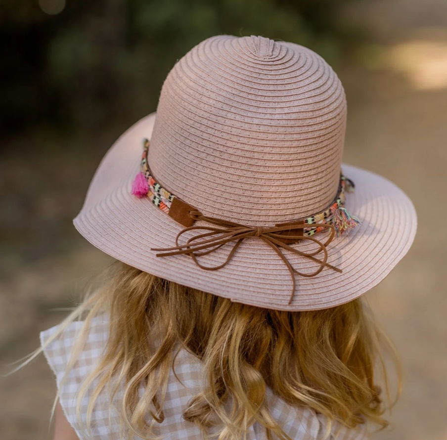 Folklore Wide Brim Hat - Light Pink