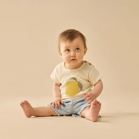 Lemon Leaf Organic Embroidered Tee