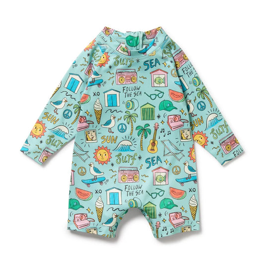 Sun, Surf and Sea One Piece Boyleg Swimsuit