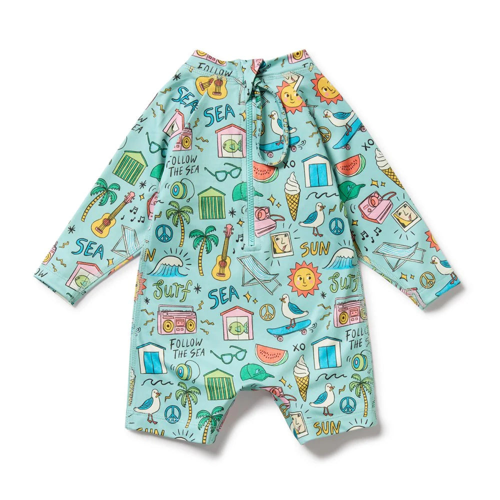 Sun, Surf and Sea One Piece Boyleg Swimsuit