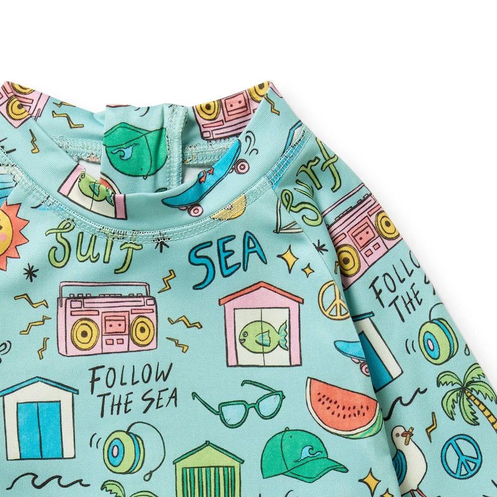 Sun, Surf and Sea One Piece Boyleg Swimsuit