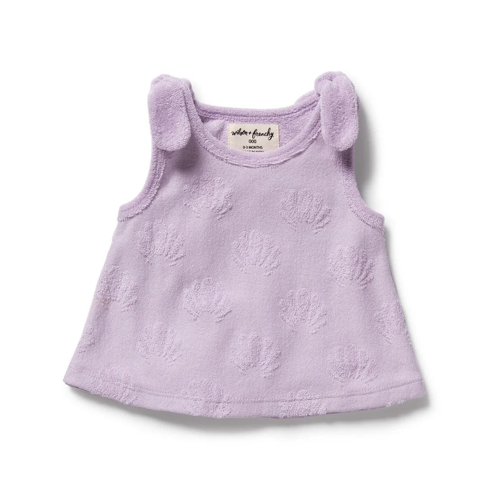 Lavender Shells Organic Terry Singlet