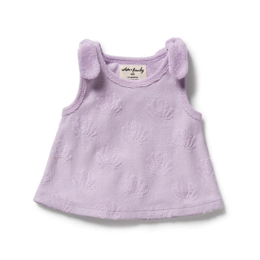 Lavender Shells Organic Terry Singlet