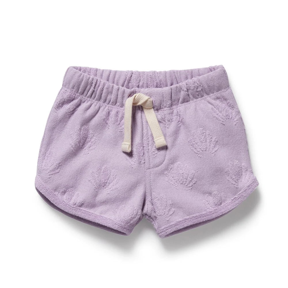 Lavender Shells Organic Terry Tie Short
