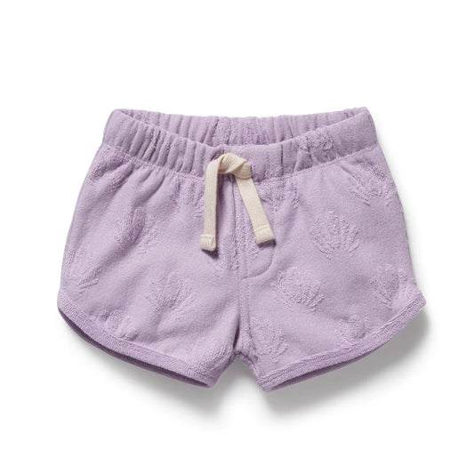 Lavender Shells Organic Terry Tie Short