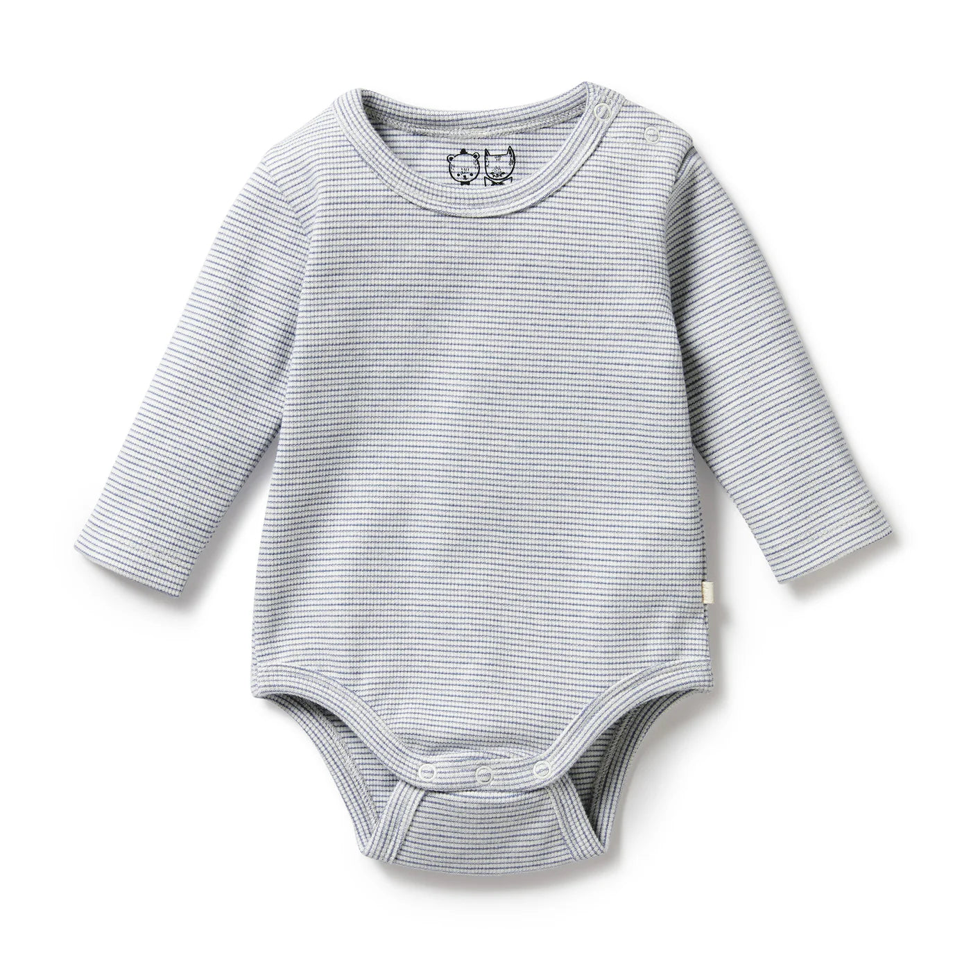 Rain Drop Organic Stripe Rib Bodysuit