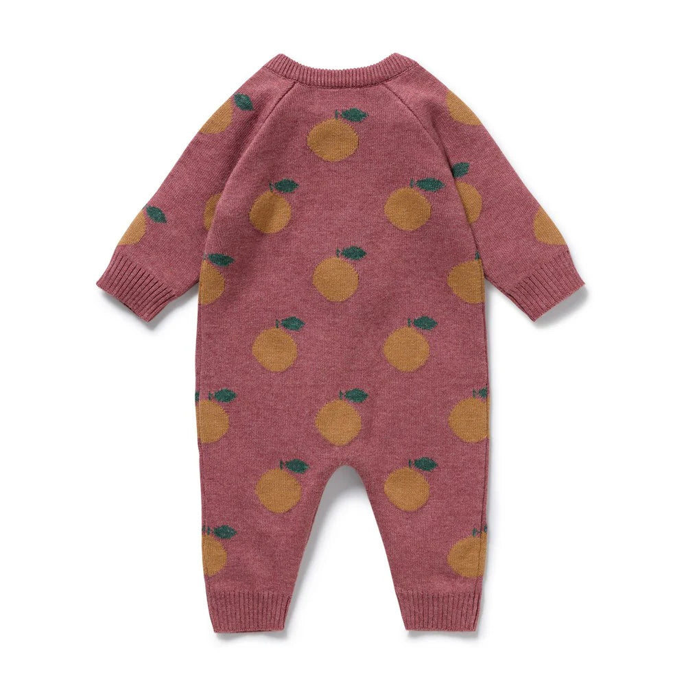 Clementine Organic Knitted Jacquard Growsuit