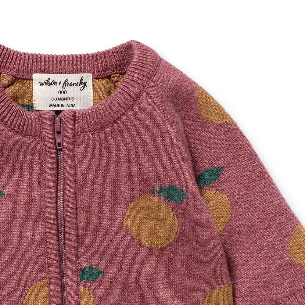 Clementine Organic Knitted Jacquard Growsuit