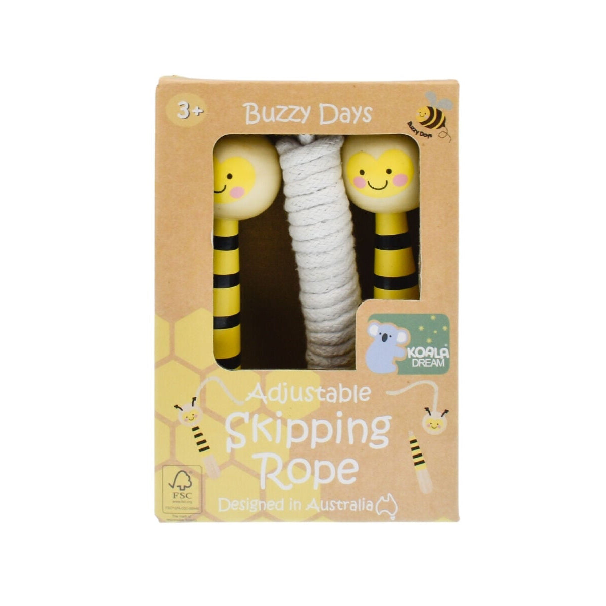 Buzzy Days Bee Wooden Adjustable Skipping Rope