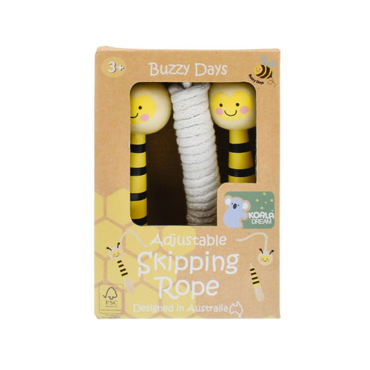 Buzzy Days Bee Wooden Adjustable Skipping Rope