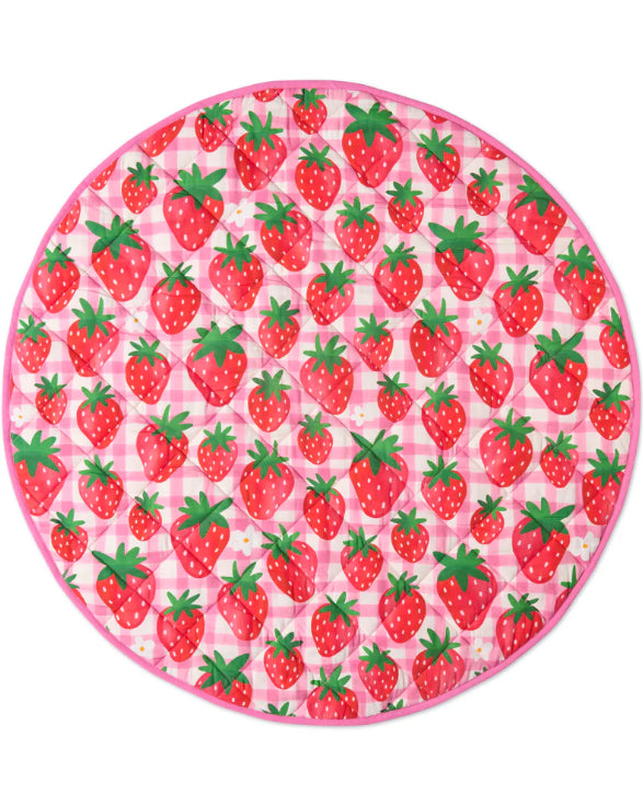 Quilted Baby Play Mat - Strawberry Jam